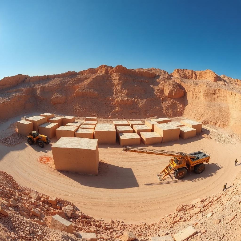 Sinai Pearl limestone quarry in Egypt